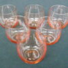 6 Amber Glass Goblets