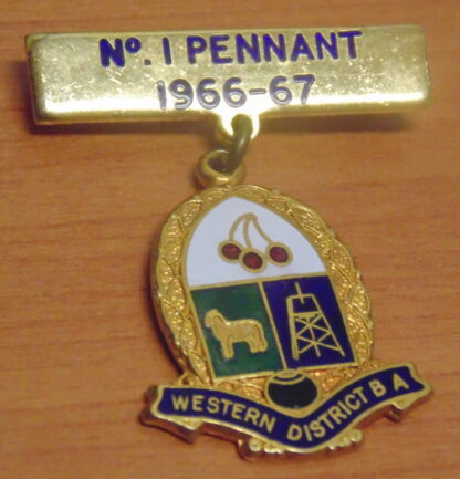 No1 Pennants, 1966-67, Western District BA, Pin Badge