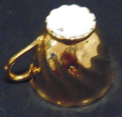 Gold Porcelain Coffee Cup, chipped - Image 2