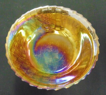 Carnival Glass, Wicker Patterned, Glass Bowl - Image 3