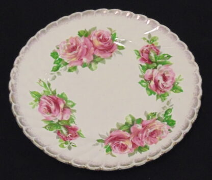 Pink Rose Bread Plate made in England - Image 3