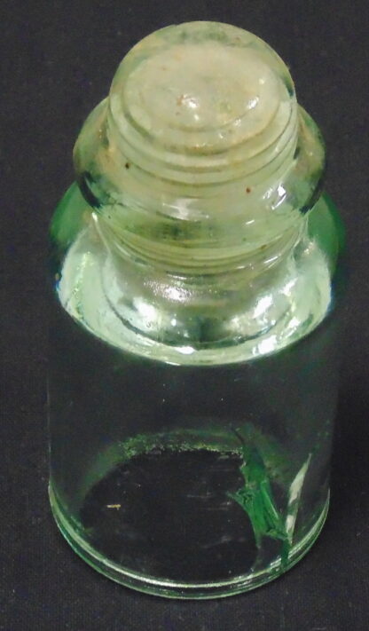 Green Glass Electrical Insulator CCG 31 Cracked - Image 2