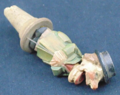 Vintage wood carved old man bottle stopper - Image 2