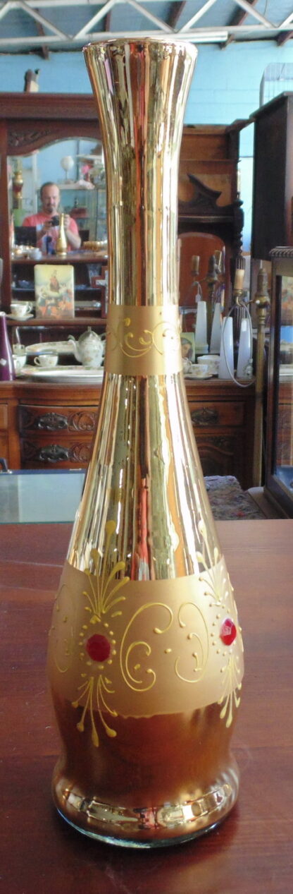 Gold, Plated, Glass Vase, Italy