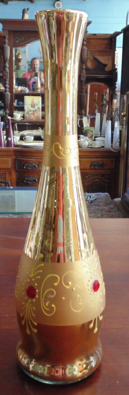 Gold, Plated, Glass Vase, Italy - Image 3