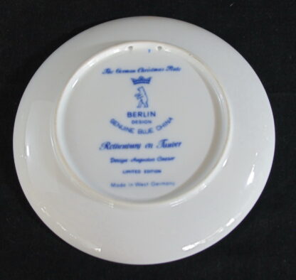 Berlin West Germany Blue China, Rottenburg on Tauber, Wall Plate, Christmas 1971 - Image 4