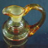 Gold Rimed, Amber, Liquor, Decanter, and 6 Glasses - Image 7