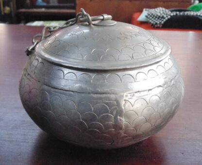 Indian, Lidded Metal Bowl - Image 2