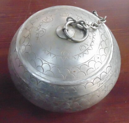 Indian, Lidded Metal Bowl - Image 4