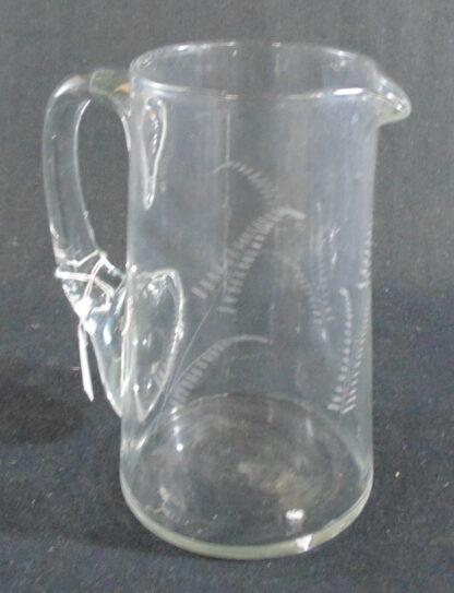 Hand Made Glass Jug with Leaf etching - Image 3