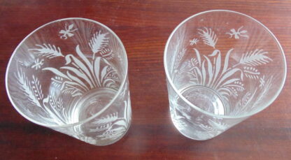 2 Vintage, Acid Etched, Glasses - Image 4