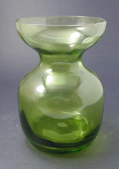 Green Glass Vase, Hour Glass shape - Image 2