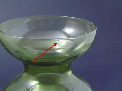 Green Glass Vase, Hour Glass shape - Image 4