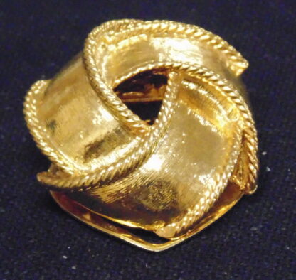 Silk Scarf Fastener, in a Gold Ribbon Knot, Costume Jewelry