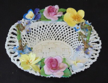 Staffordshire England Floral Basket