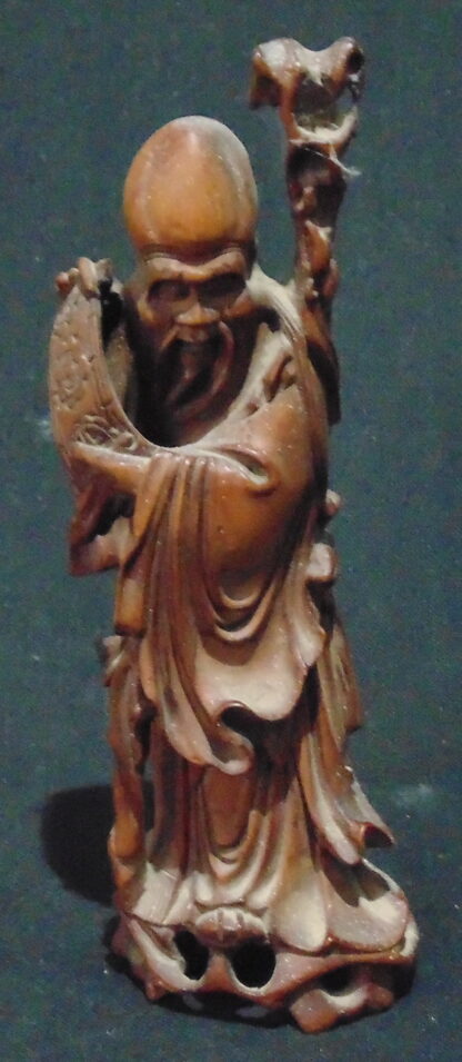 Chines Wood Statue of wisdom – Chipped