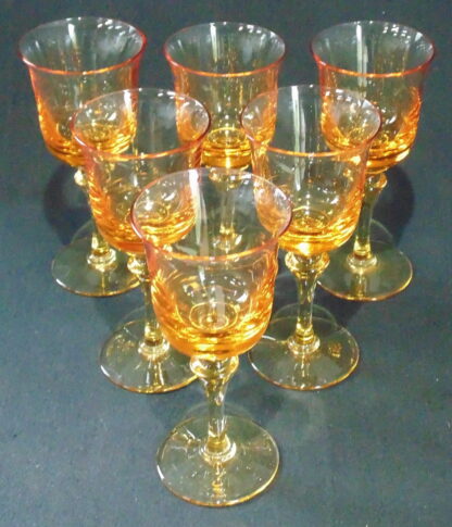 6 Amber Glass Glasses