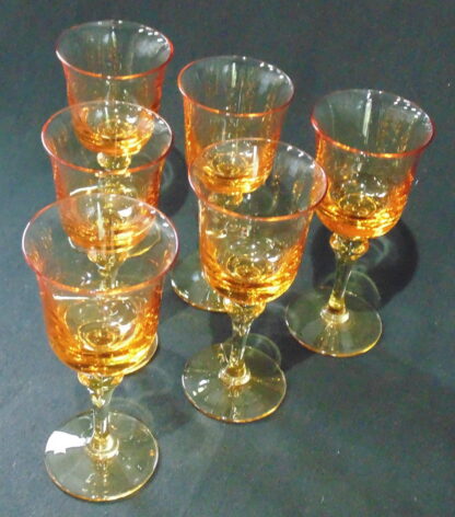 6 Amber Glass Glasses