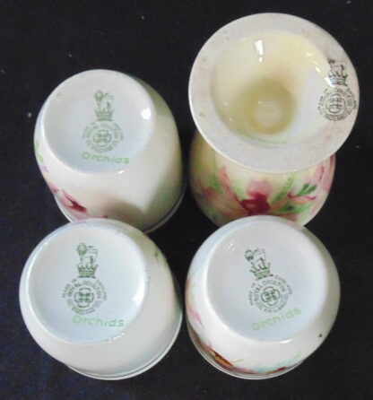 4 Royal Doulton Orchids Egg Cups
