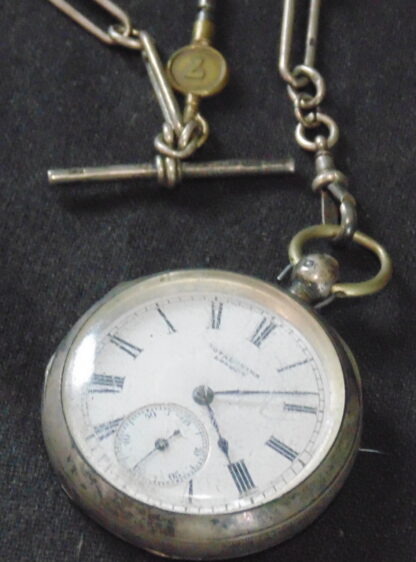 Noterhams London Hallmarked Pocket Watch Working with Fob Chain and Key