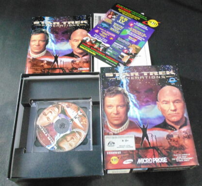 Star Trek Generations PC Game 2 CD Roms, Box and Book