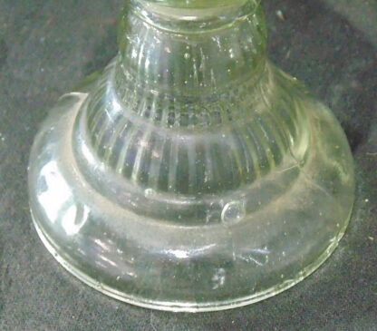 Vintage Green Glass Kerosene Lamp With Flue