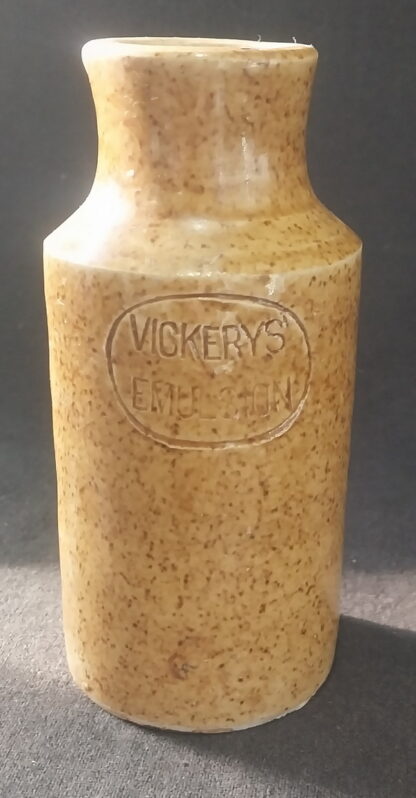 Vintage, Vickerys Emulsion, stoneware bottle
