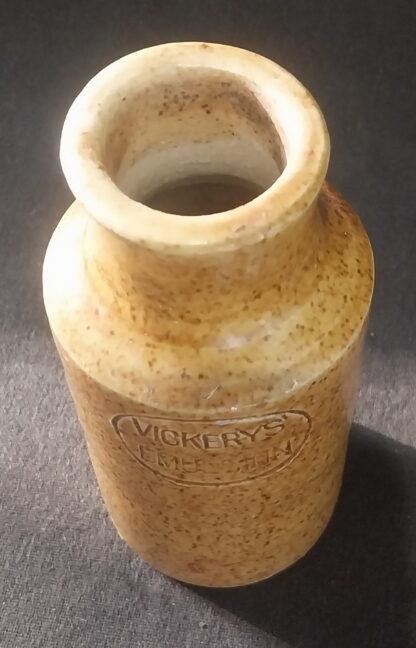 Vintage, Vickerys Emulsion, stoneware bottle