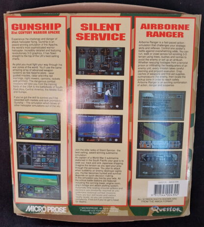 Amiga 500, Game, 3 Action Simulations, Gunship Silent Service, Ranger