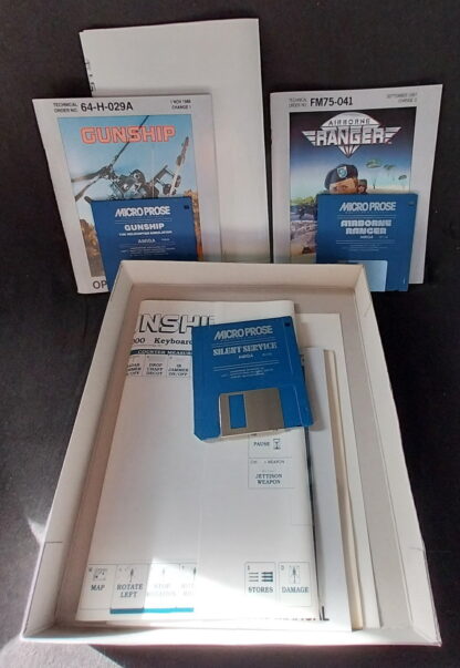 Amiga 500, Game, 3 Action Simulations, Gunship Silent Service, Ranger