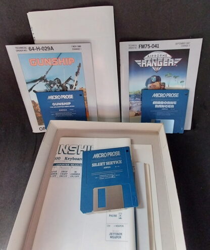 Amiga 500, Game, 3 Action Simulations, Gunship Silent Service, Ranger