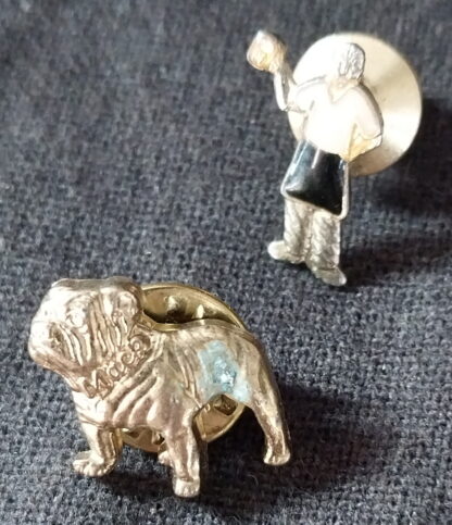 2 Tie Pins Bar Tender and Bull Dog