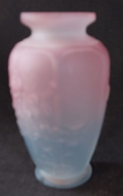 Vintage, Blue, Pink, Cast, Glass, Vase