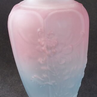 Vintage, Blue, Pink, Cast, Glass, Vase