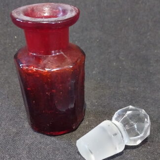 Red Glass Small Bottle with Stopper