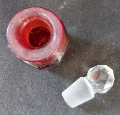 Red Glass Small Bottle with Stopper