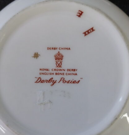 Royal Crown Derby, English, Bone China, Derby Posies, Tea Strainer and bowl