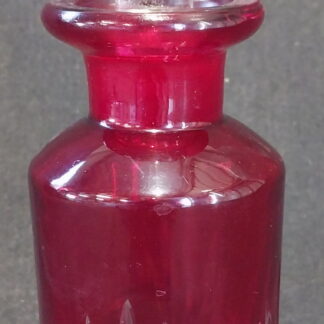 Red Cut Glass, Bottle with stopper