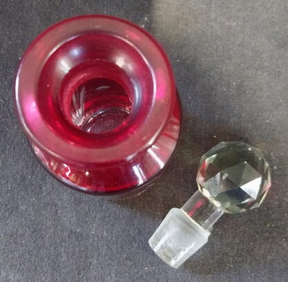 Red Cut Glass, Bottle with stopper