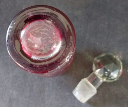 Red Cut Glass, Bottle with stopper