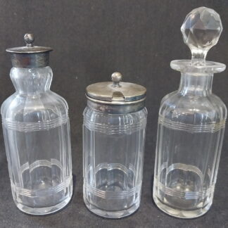 Vintage Cut Crystal, 3 piece Cruet Set