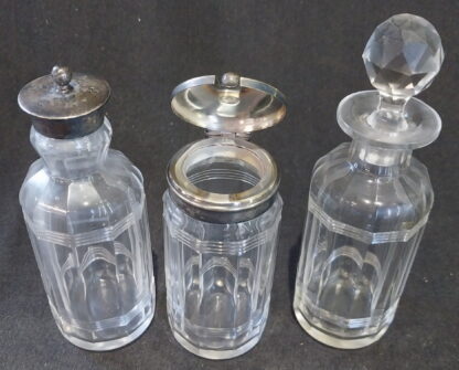 Vintage Cut Crystal, 3 piece Cruet Set