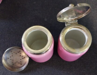 Pink Porcelain, 3 piece Cruet Set