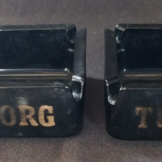 2 Tuborg, Black Glass, France, Ash Trays